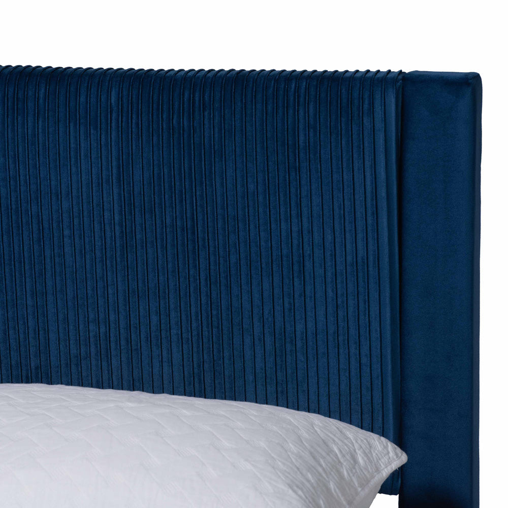 Baxton Studio - Elora Queen Size Bed in Navy Blue - CFSP0839-A-Navy Blue-Queen view 6