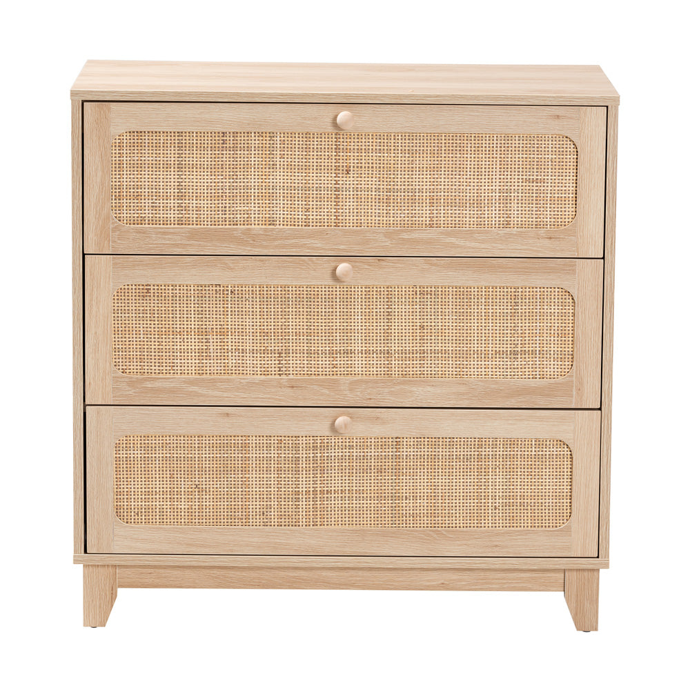 Baxton Studio - Elsbeth Storage Cabinet in Oak Brown/Natural Brown - LC22040703-Rattan-3DW Cabinet view 3