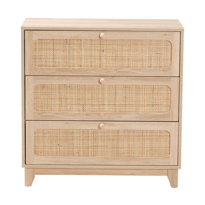 Baxton Studio - Elsbeth Storage Cabinet in Oak Brown/Natural Brown - LC22040703-Rattan-3DW Cabinet view 3