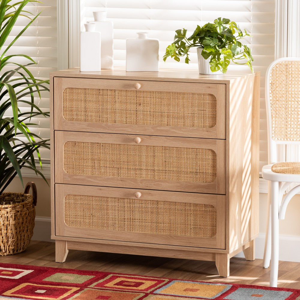 Baxton Studio - Elsbeth Storage Cabinet in Oak Brown/Natural Brown - LC22040703-Rattan-3DW Cabinet view 8