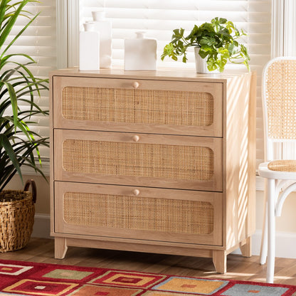 Baxton Studio - Elsbeth Storage Cabinet in Oak Brown/Natural Brown - LC22040703-Rattan-3DW Cabinet view 8