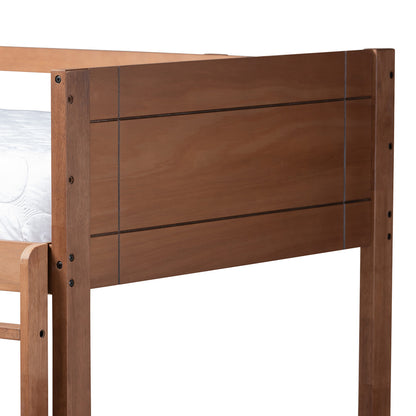 Baxton Studio - Elsie Twin Size Bunk Bed in Walnut - MG0051-Walnut-Twin Bunk Bed view 3