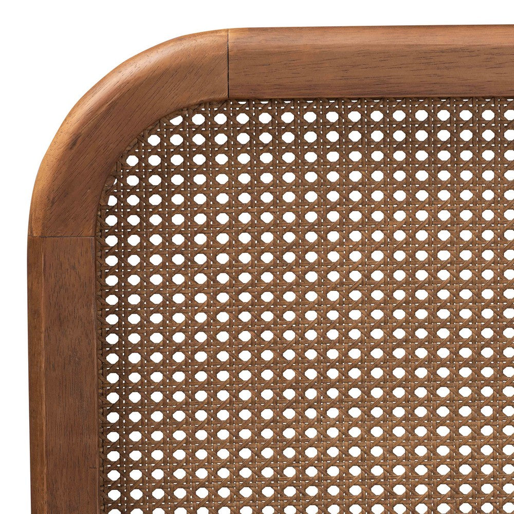 Baxton Studio - Elston Full Size Bed in Brown/ash walnut - MG0056-Rattan/Walnut-Full view 6