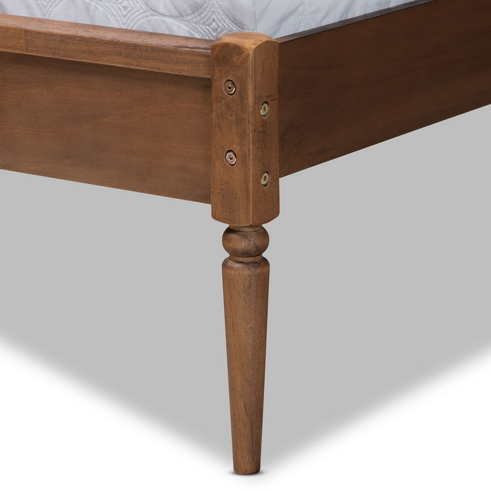 Baxton Studio - Elston Queen Size Bed in Brown/ash walnut - MG0056-Walnut Rattan/Walnut-Queen view 5