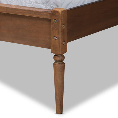 Baxton Studio - Elston Queen Size Bed in Brown/ash walnut - MG0056-Walnut Rattan/Walnut-Queen view 5