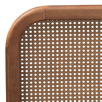 Baxton Studio - Elston Queen Size Bed in Brown/ash walnut - MG0056-Walnut Rattan/Walnut-Queen view 6