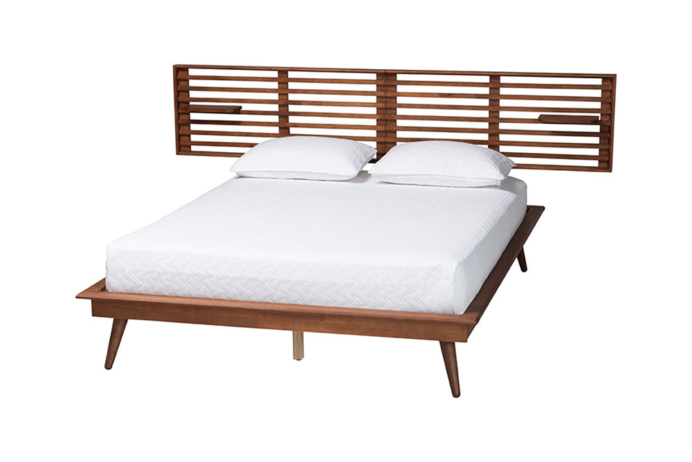 Baxton Studio - Elvina Queen Size Bed - MG0228-AshWalnut-Queen view 1