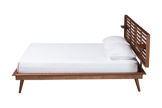 Baxton Studio - Elvina Queen Size Bed - MG0228-AshWalnut-Queen view 2