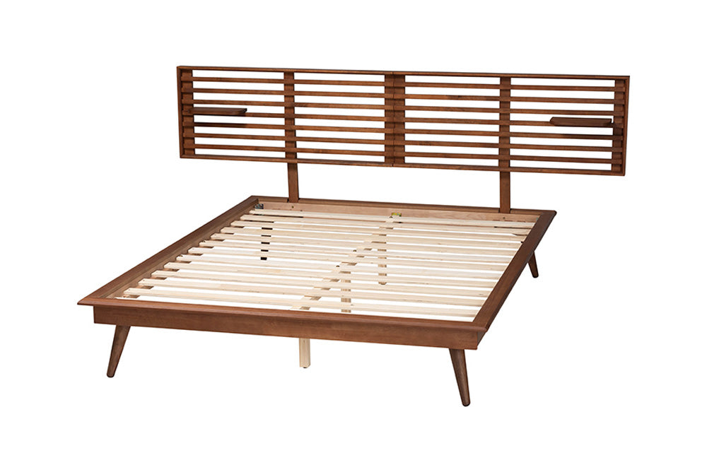 Baxton Studio - Elvina Queen Size Bed - MG0228-AshWalnut-Queen view 3