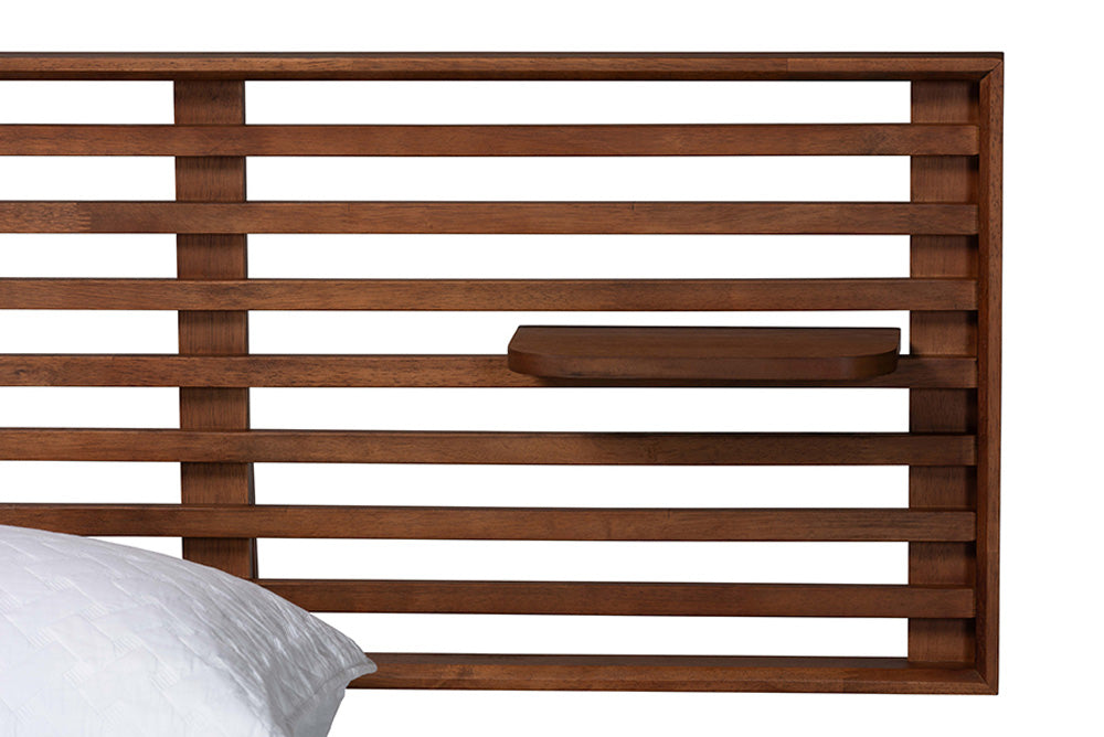 Baxton Studio - Elvina Queen Size Bed - MG0228-AshWalnut-Queen view 4