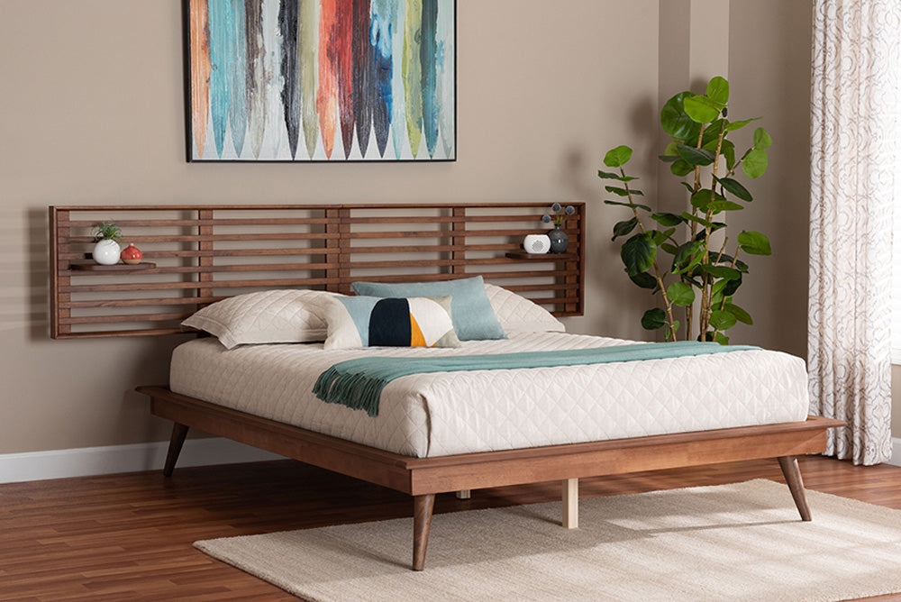 Baxton Studio - Elvina Queen Size Bed - MG0228-AshWalnut-Queen view 8