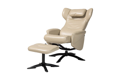 Baxton Studio - Elwood Chair with Footstool - BT-70837-04-Beige-LoungeChair view 2