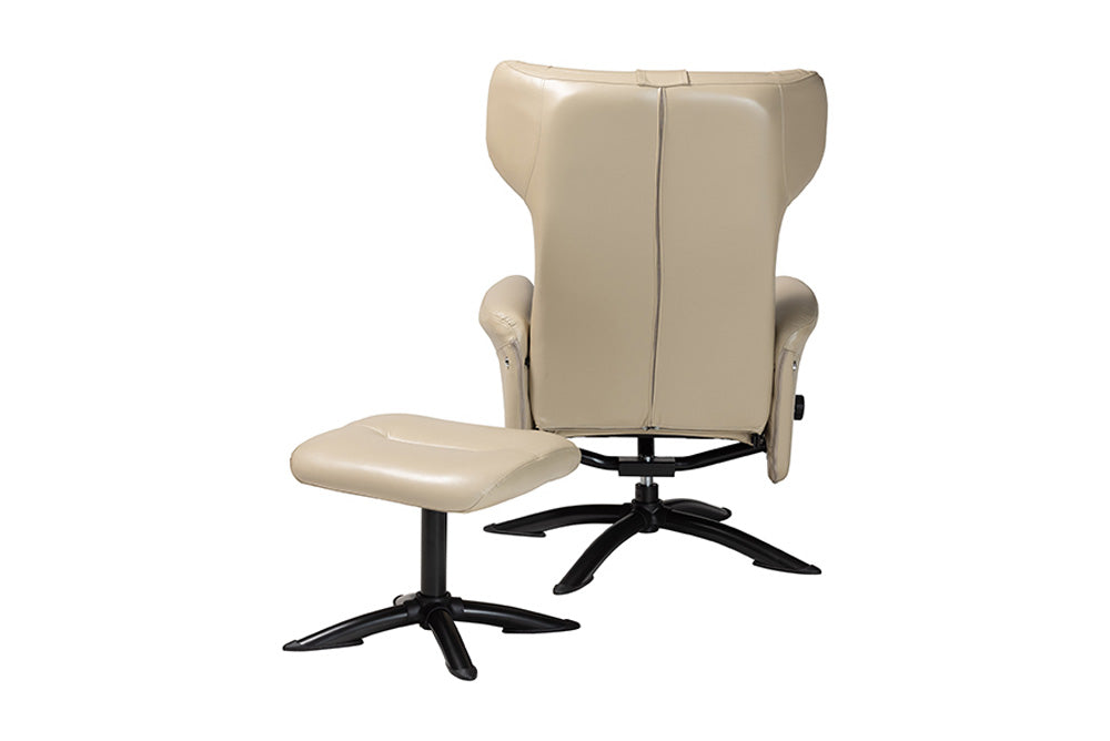 Baxton Studio - Elwood Chair with Footstool - BT-70837-04-Beige-LoungeChair view 6