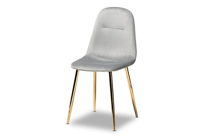 Baxton Studio - Elyse Dining Chair Set of 4 - DC150-Grey Velvet/Gold-DC view 2