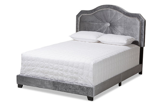 Baxton Studio - Embla Queen Size Bed - Embla-Grey-Queen view 1