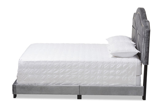 Baxton Studio - Embla Queen Size Bed - Embla-Grey-Queen view 2
