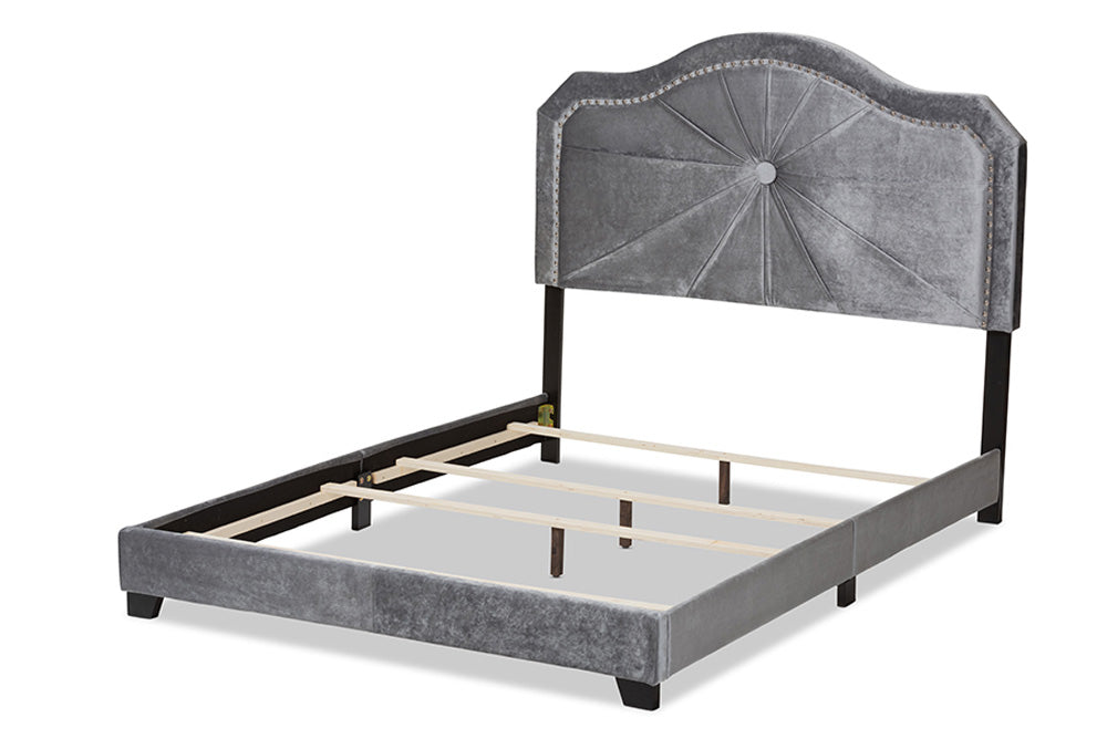 Baxton Studio - Embla Queen Size Bed - Embla-Grey-Queen view 3