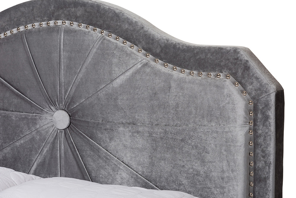 Baxton Studio - Embla Queen Size Bed - Embla-Grey-Queen view 4
