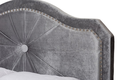 Baxton Studio - Embla Queen Size Bed - Embla-Grey-Queen view 4