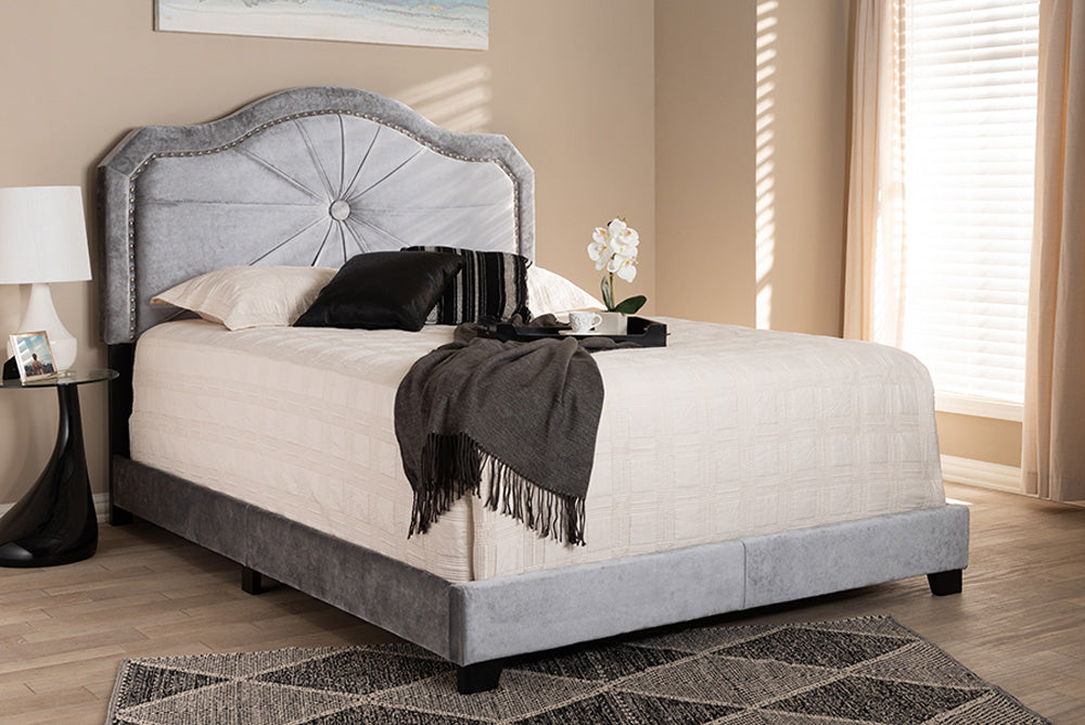 Baxton Studio - Embla Queen Size Bed - Embla-Grey-Queen view 6