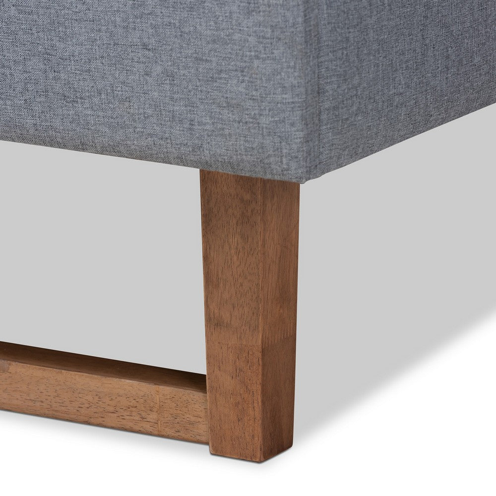 Baxton Studio - Emele Queen Size Bed in Dark Grey/Ash walnut - Emele-Dark Grey/Ash Walnut-Queen view 5