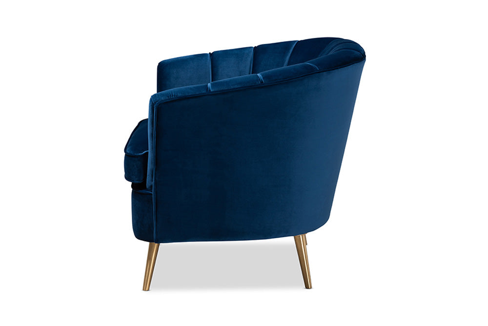 Baxton Studio - Emeline Chair - TSF-66161-Navy/Gold-CC view 3