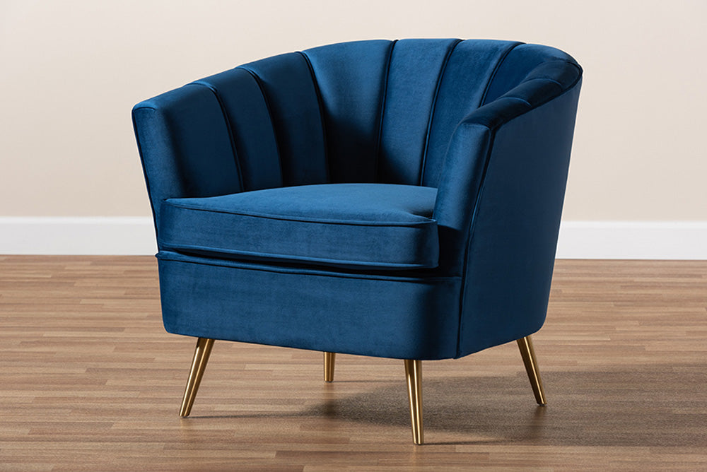 Baxton Studio - Emeline Chair - TSF-66161-Navy/Gold-CC view 5
