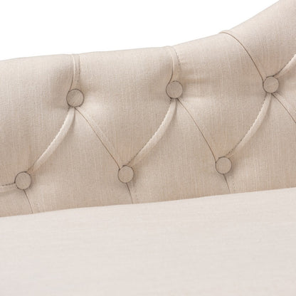 Baxton Studio - Emeline Chaise in Beige - CFCL1-Beige/Oak-KD Chaise view 4