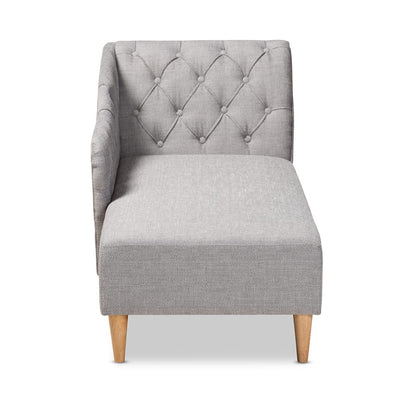 Baxton Studio - Emeline Chaise in Gray - CFCL1-Grey/Oak-KD Chaise view 2