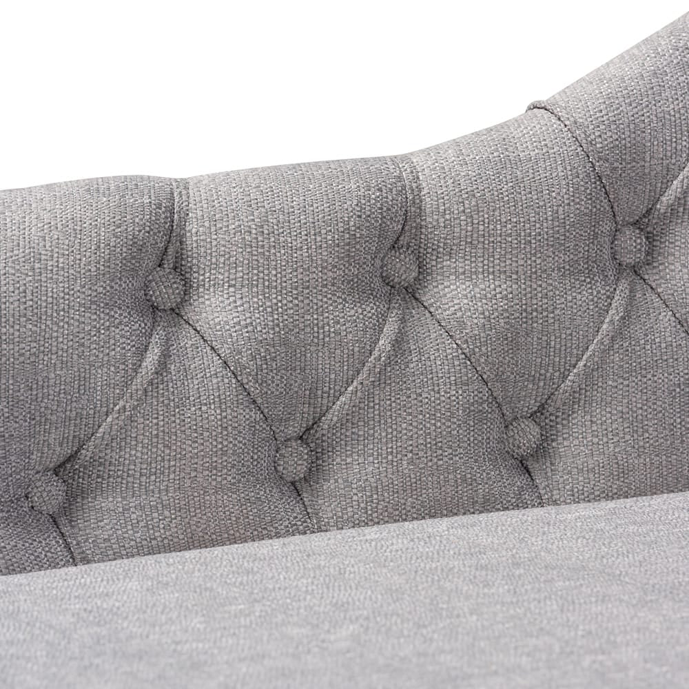Baxton Studio - Emeline Chaise in Gray - CFCL1-Grey/Oak-KD Chaise view 4