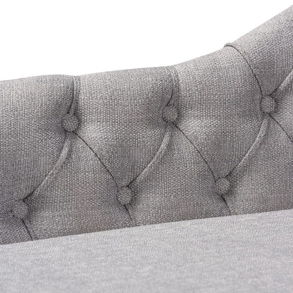 Baxton Studio - Emeline Chaise in Gray - CFCL1-Grey/Oak-KD Chaise view 4