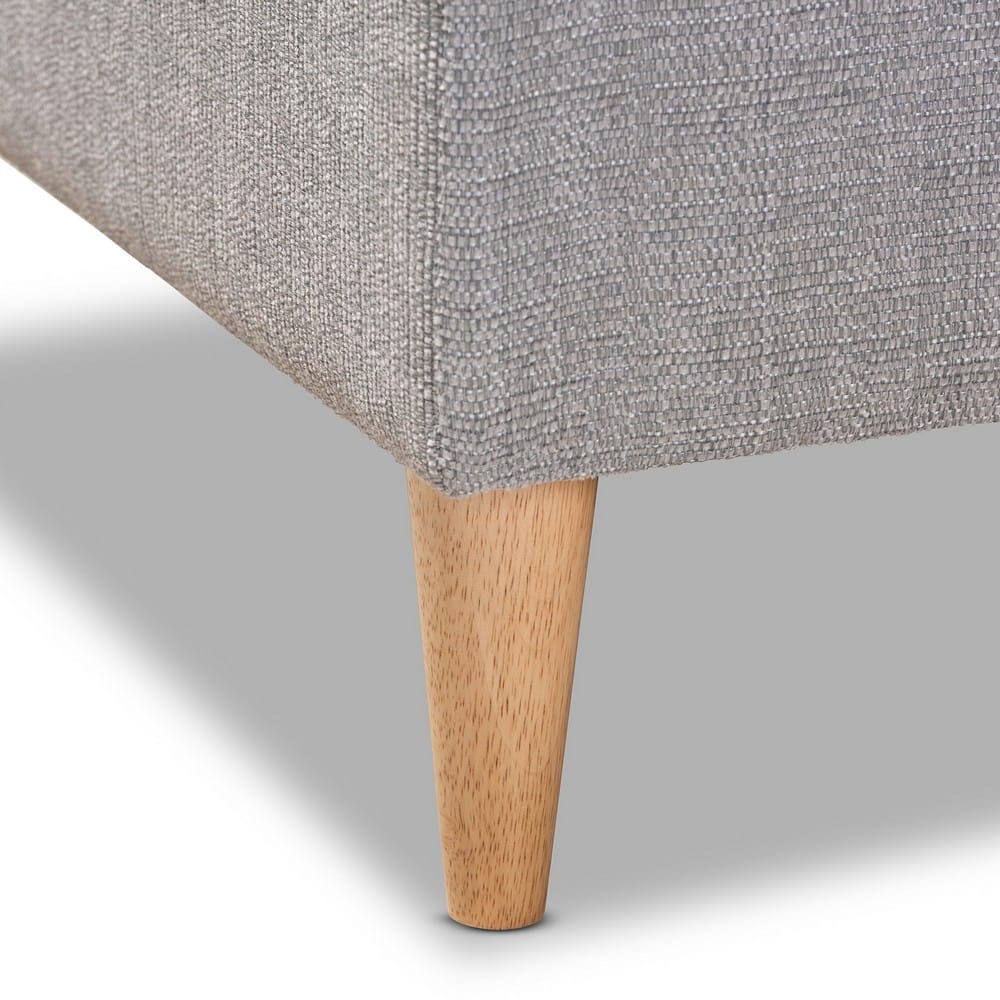Baxton Studio - Emeline Chaise in Gray - CFCL1-Grey/Oak-KD Chaise view 5