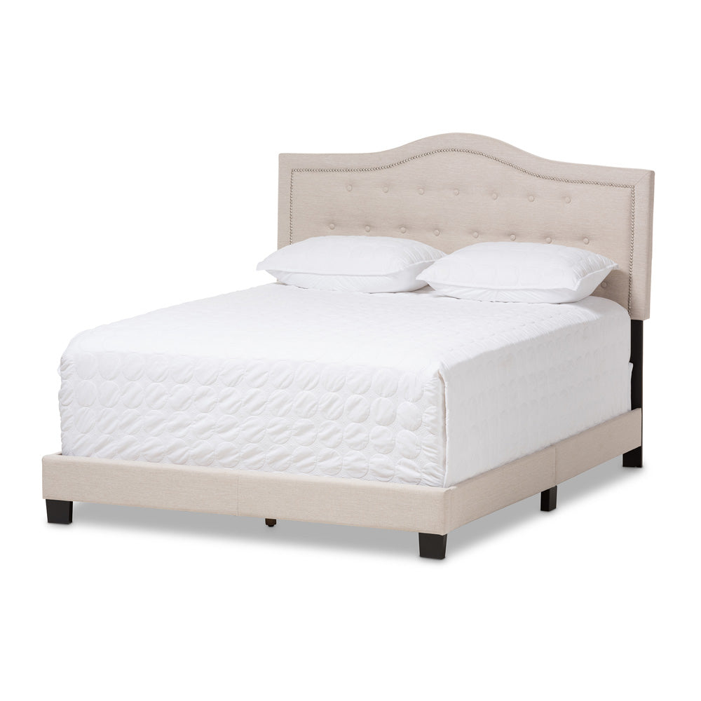 Baxton Studio - Emerson Full Size Bed in Light Beige - CF8747-G-Light Beige-Full view 1
