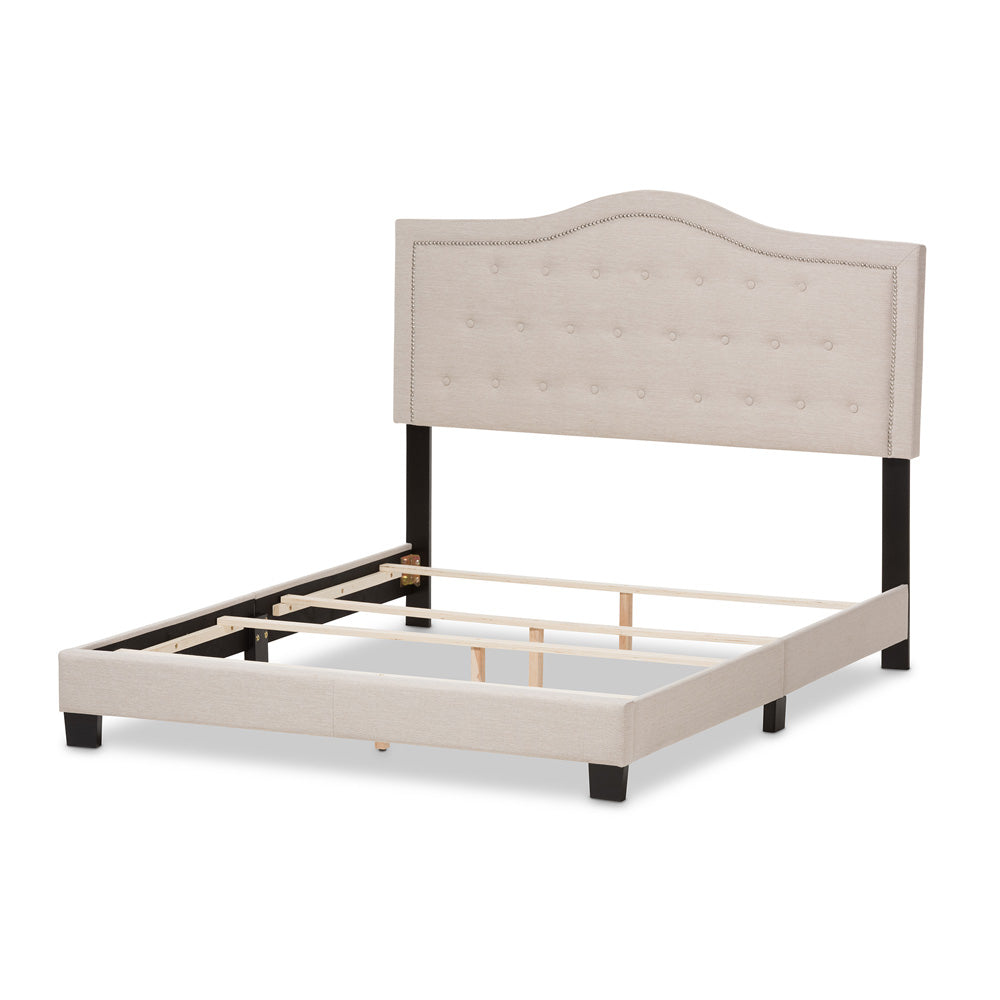 Baxton Studio - Emerson King Size Bed in Light Beige - CF8747-G-Light Beige-King view 3