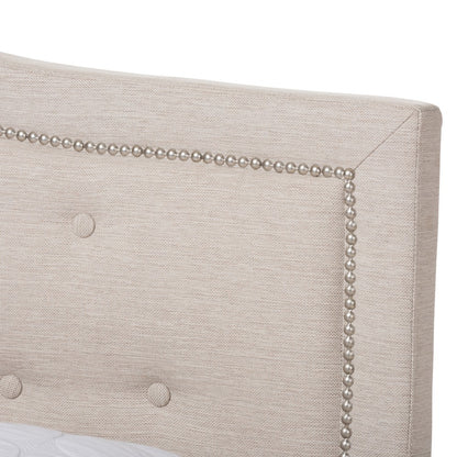 Baxton Studio - Emerson Queen Size Bed in Light Beige - CF8747-G-Light Beige-Queen view 4