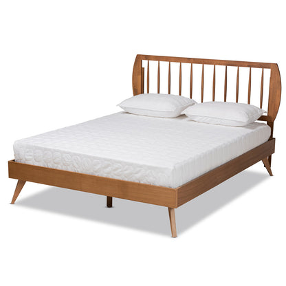 Baxton Studio - Emiko King Size Bed in Walnut Brown  - Emiko-Ash Walnut-King view 1