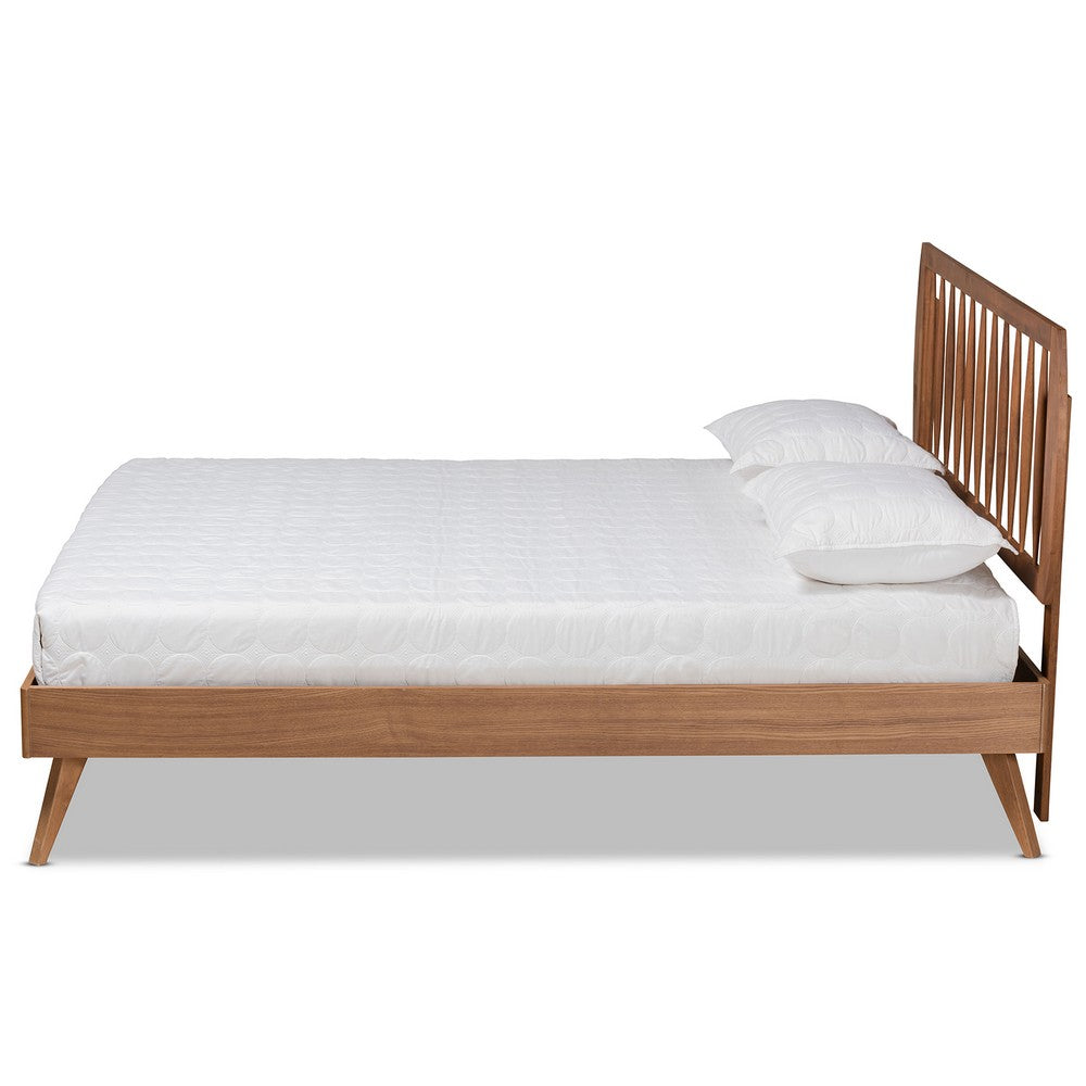 Baxton Studio - Emiko King Size Bed in Walnut Brown  - Emiko-Ash Walnut-King view 2