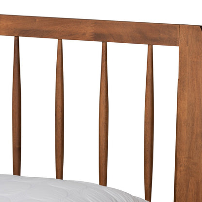 Baxton Studio - Emiko King Size Bed in Walnut Brown  - Emiko-Ash Walnut-King view 4