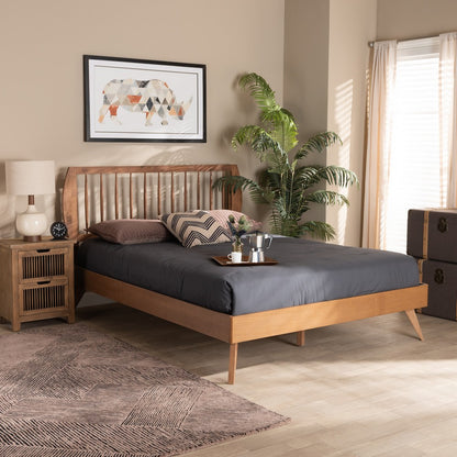 Baxton Studio - Emiko King Size Bed in Walnut Brown  - Emiko-Ash Walnut-King view 6