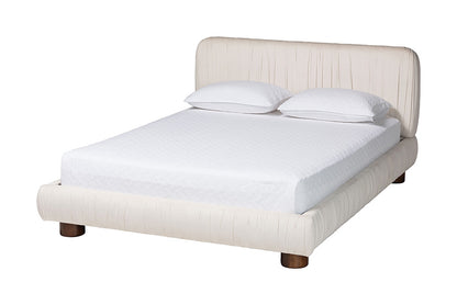 Baxton Studio - Emsley Queen Size Bed - BBT61217-Ivory/Walnut-Queen view 1