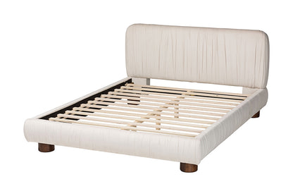 Baxton Studio - Emsley Queen Size Bed - BBT61217-Ivory/Walnut-Queen view 3