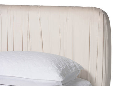 Baxton Studio - Emsley Queen Size Bed - BBT61217-Ivory/Walnut-Queen view 4