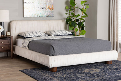 Baxton Studio - Emsley Queen Size Bed - BBT61217-Ivory/Walnut-Queen view 5