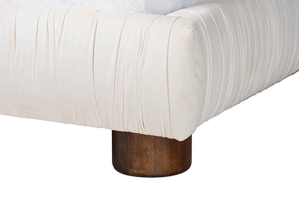 Baxton Studio - Emsley Queen Size Bed - BBT61217-Ivory/Walnut-Queen view 6