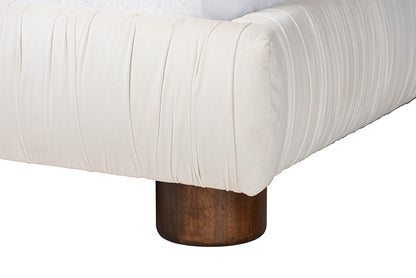 Baxton Studio - Emsley Queen Size Bed - BBT61217-Ivory/Walnut-Queen view 6
