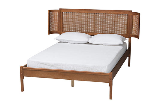 Baxton Studio - Eridian Full Size Daybed - MG0070-Walnut Rattan-Full view 1