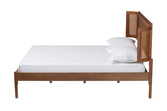 Baxton Studio - Eridian Full Size Daybed - MG0070-Walnut Rattan-Full view 2