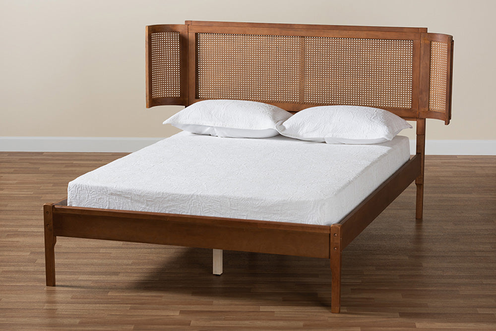 Baxton Studio - Eridian Full Size Daybed - MG0070-Walnut Rattan-Full view 8