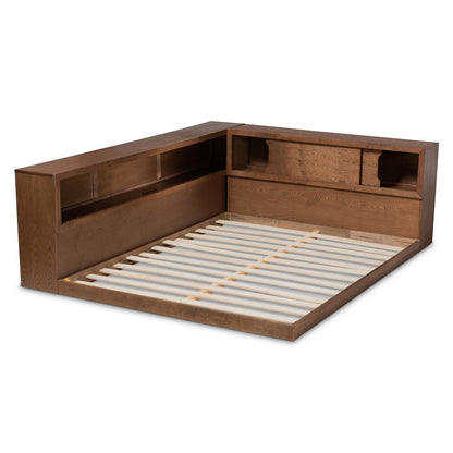 Baxton Studio - Erie Queen Size Bed in Walnut - MG0031-Walnut-Queen view 5
