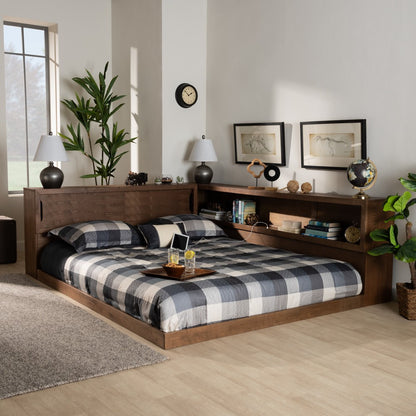 Baxton Studio - Erie Queen Size Bed in Walnut - MG0031-Walnut-Queen view 8